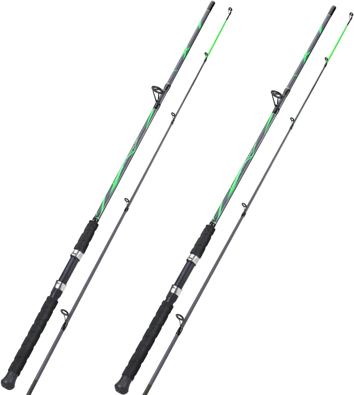 Spinning Rods Strong Carbon Glass Composite Fishing Pole W/ Stainless Steel Line