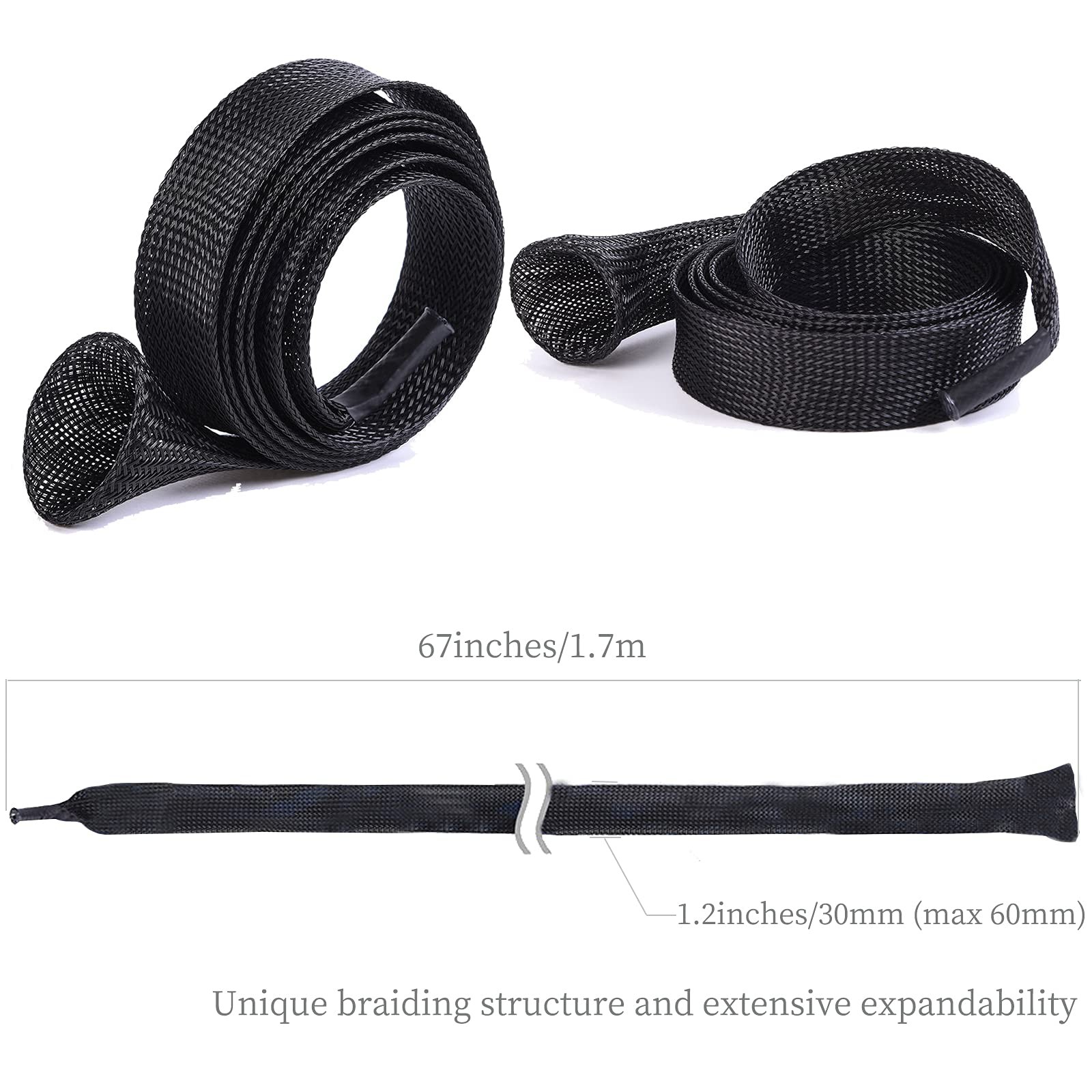 Witwatia Fishing Rod Cover, 7 Pack Sleeve Socks Pole Large, black