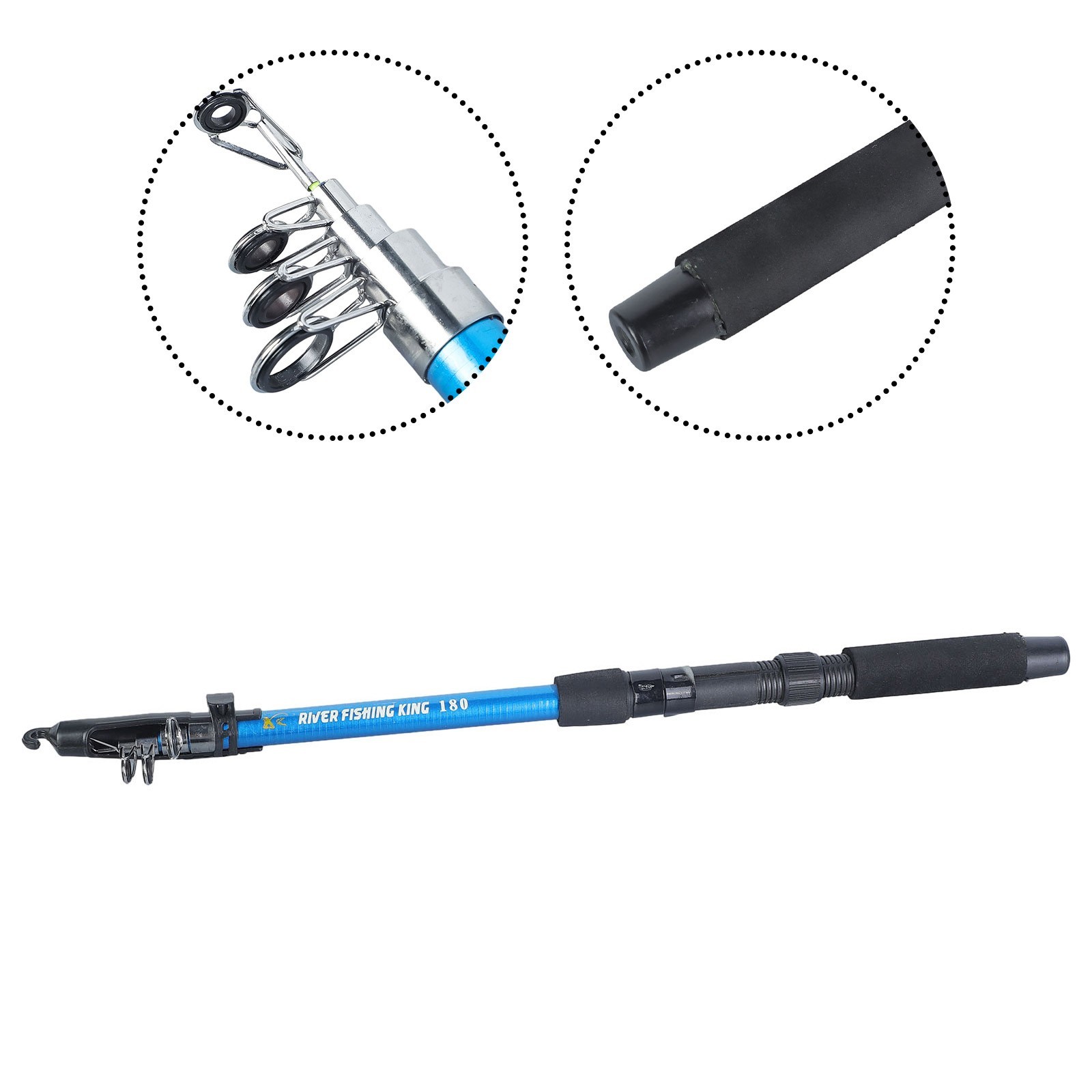 Portable Retractable Telescopic Sea Fishing Rod with Smooth Ceramic Guide Ring