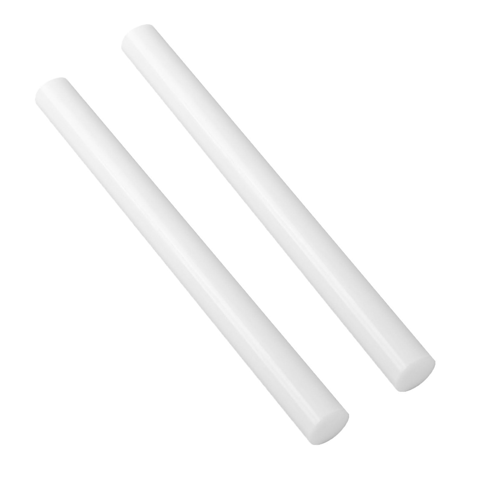 2 PCS Round Acetal Copolymer Rod 1×12 Inch Opaque White Non Marring Fix