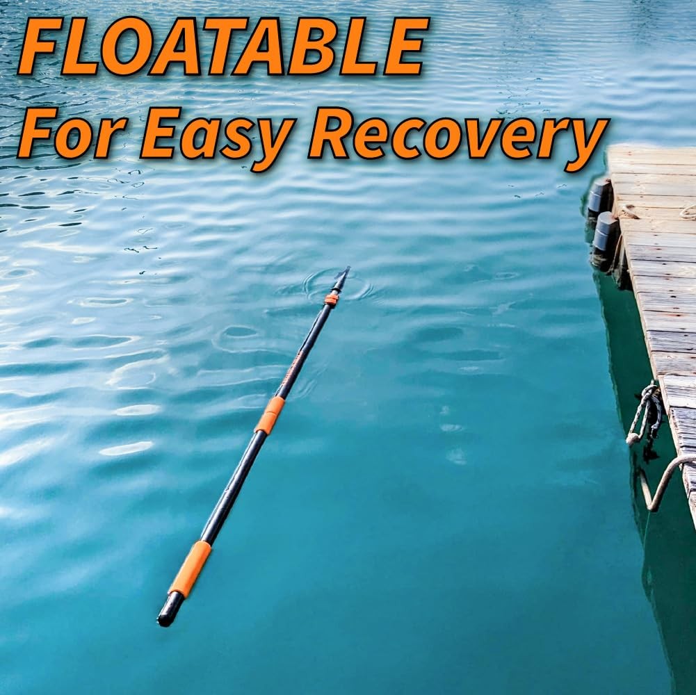 Telescoping Boat Hook Pole for Docking // 7-18 ft 18 feet, Black and Orange