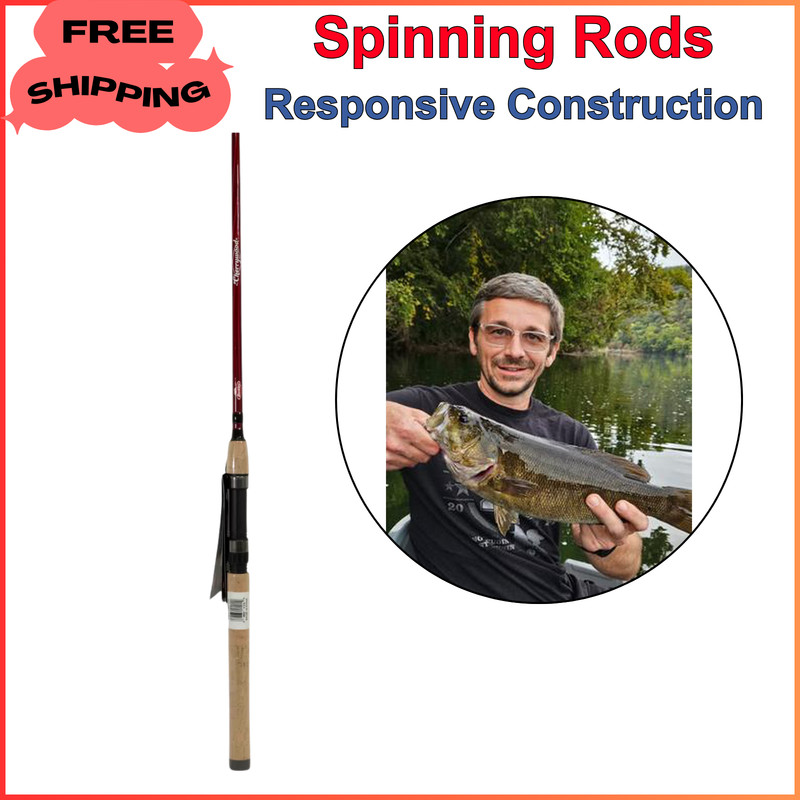 Berkley Cherrywood HD Spinning Rod, 7′ Medium Fishing Rod – 2 Piece – Portable