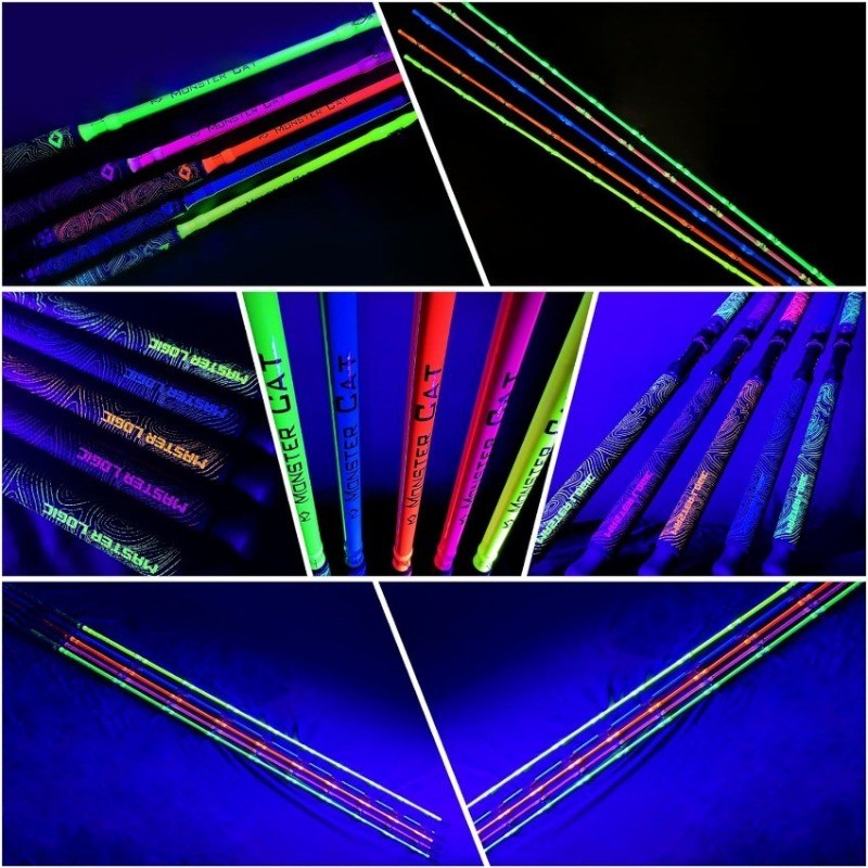 Monster Catfish Casting Rod, 7′ MH Glow-in-Dark 1-Piece, 10-50lb line