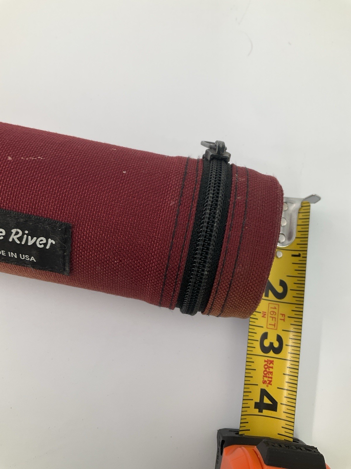 Vintage White River Fly Rod Carrying Case Tube Rod Holder Red 48″ Zipper