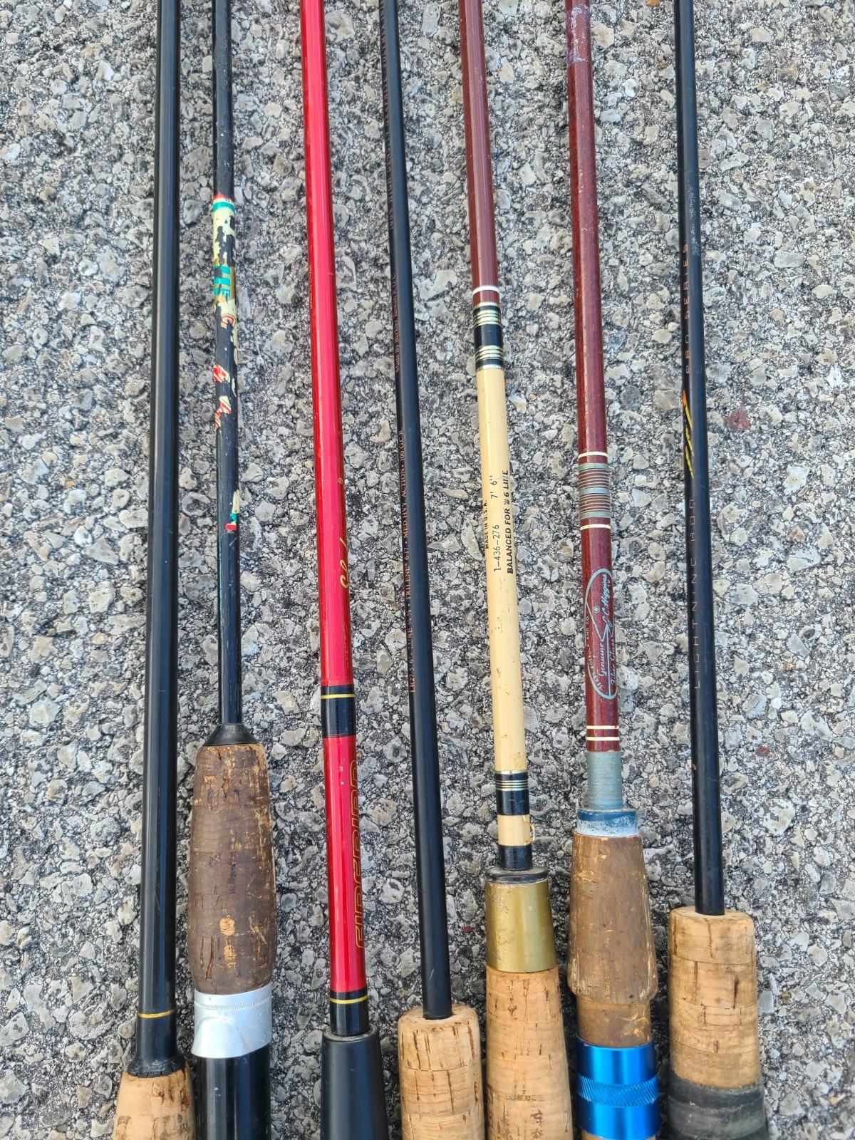 Vintage & Current Fishing Rods Mixed Lot Of 7 Poles