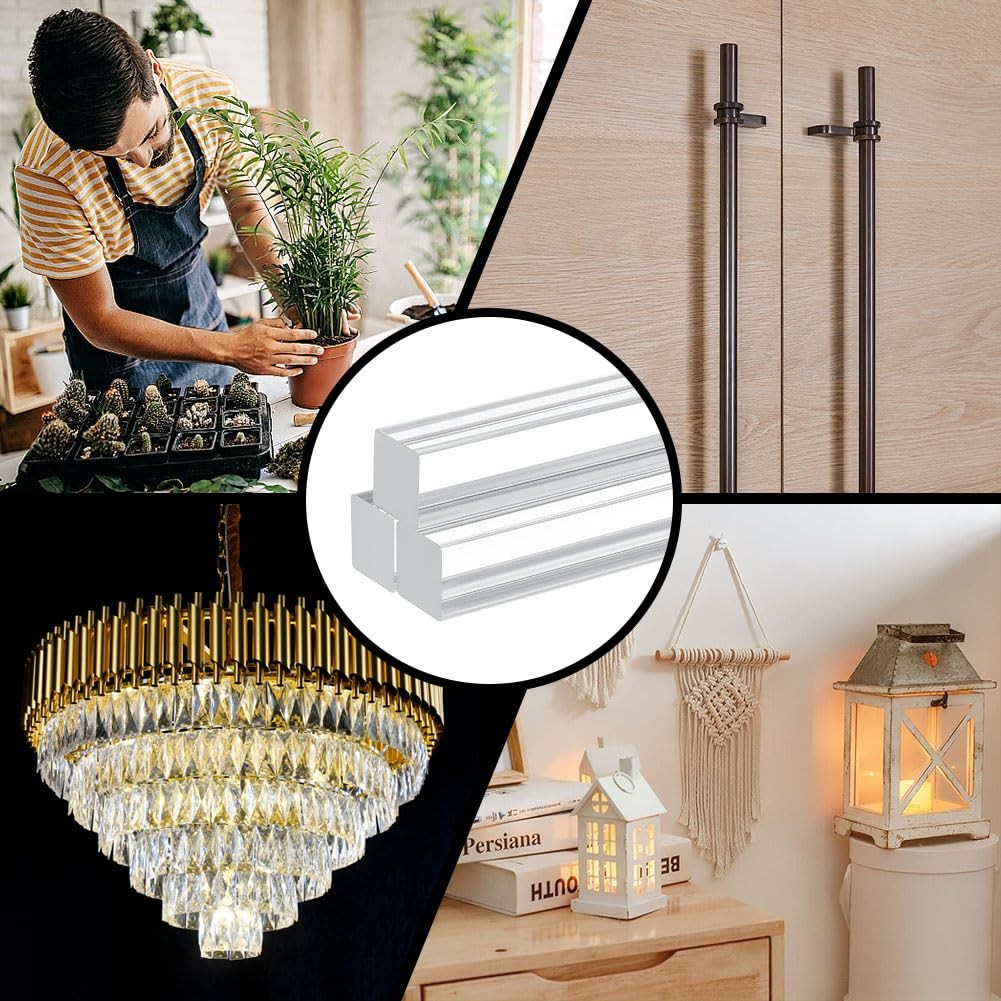 3 PCS 10×0.6×0.6 Inch Square Solid Clear Acrylic Dowel Rods Column Bar Stick