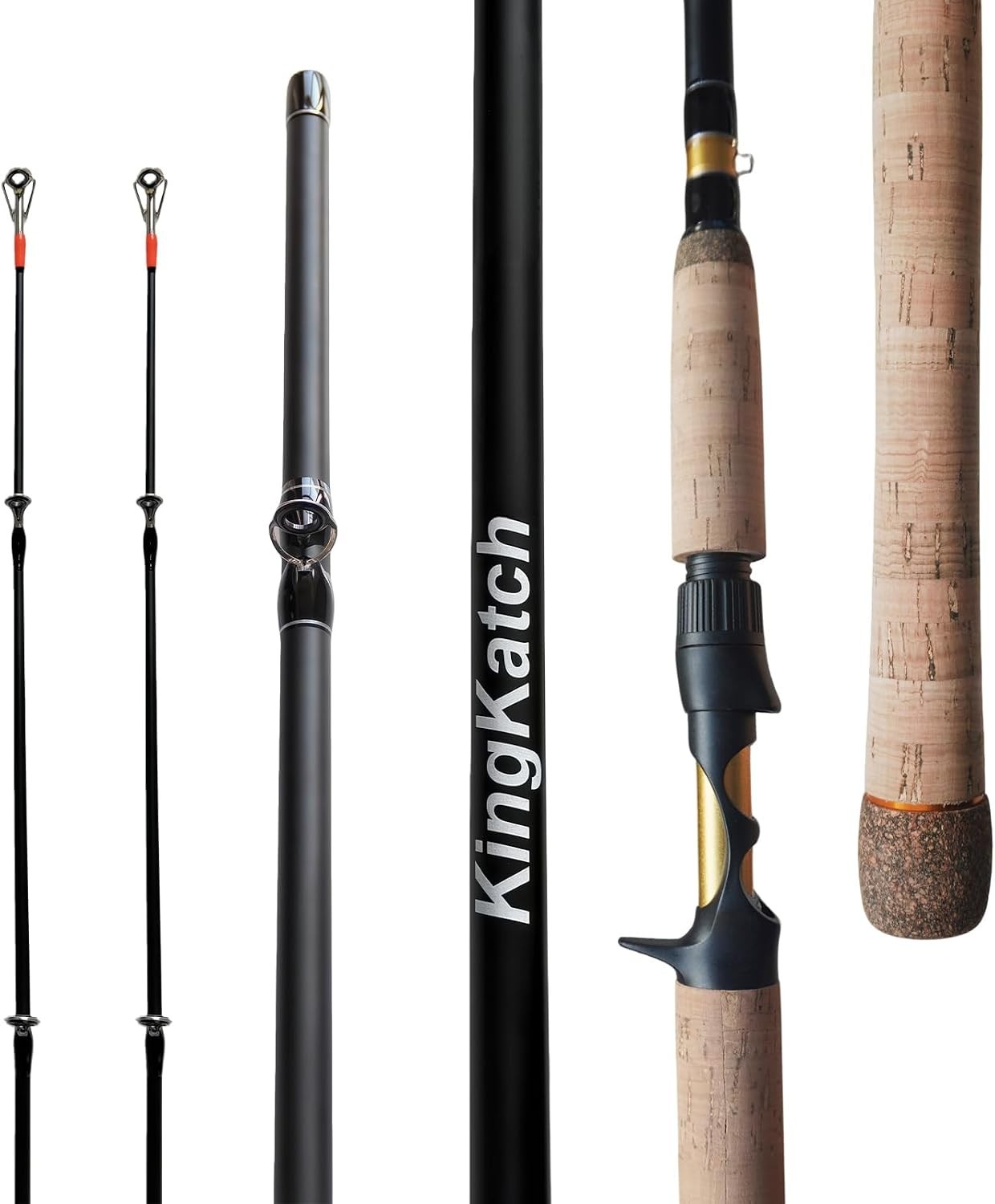 7’ Spinning Fishing Rod with 2 Tips, High Carbon Fiber Blank, Lightweight Sen…