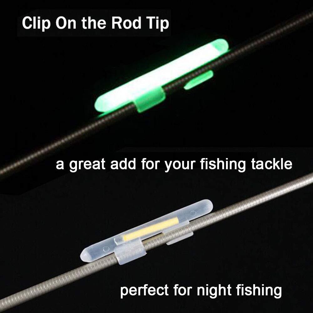 Clip On Fishing Glow Sticks For Pole 20 Pcs10 Packs M L XL Green Fluorescent …