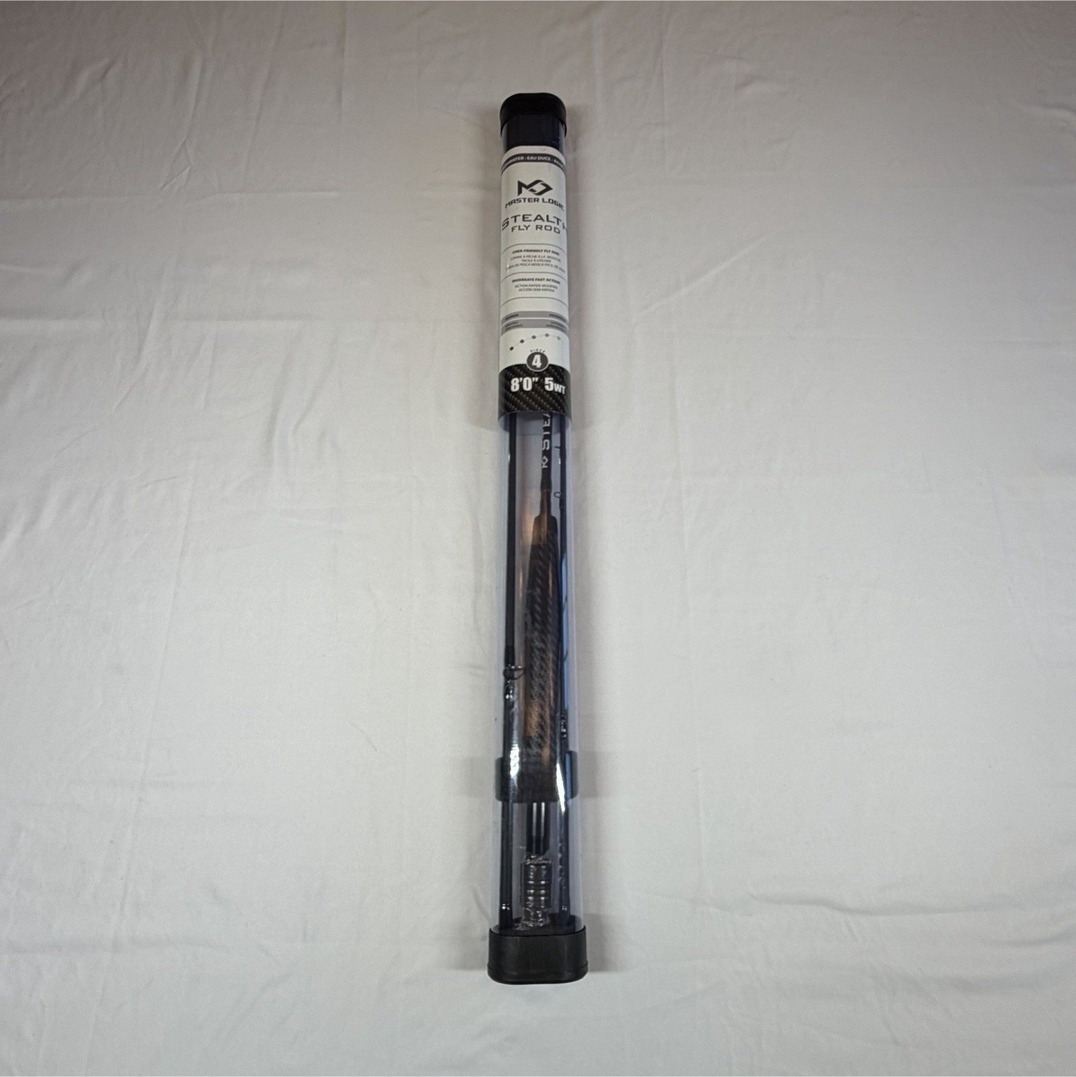 Master Logic Stealth Fly Rod 8′ 5wt 4pc Moderate Fast Carbon Fiber w/Tube