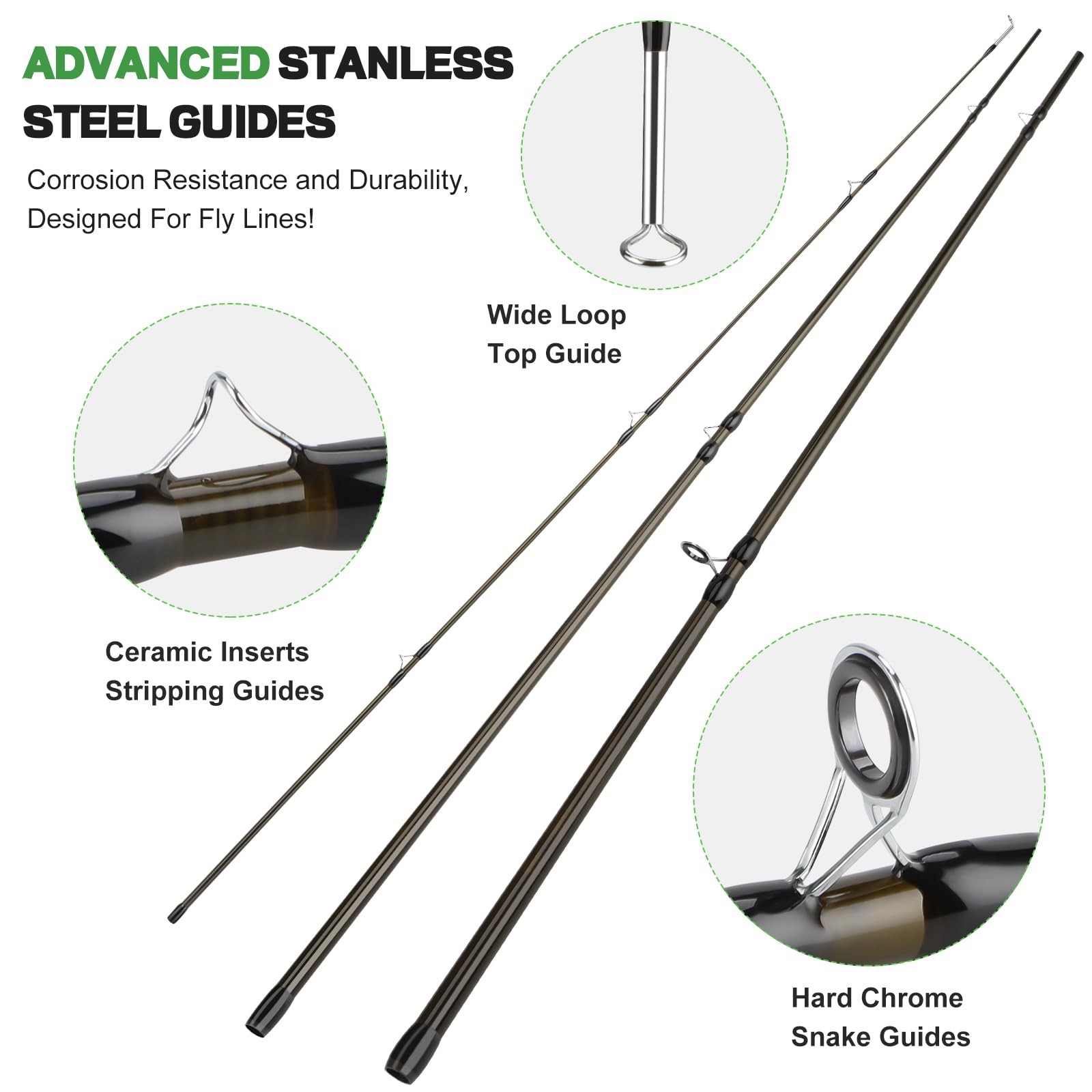 Fly Fishing Rod and Reel Combo, 4 Piece Lightweight UltraPortable Graphite Fl…