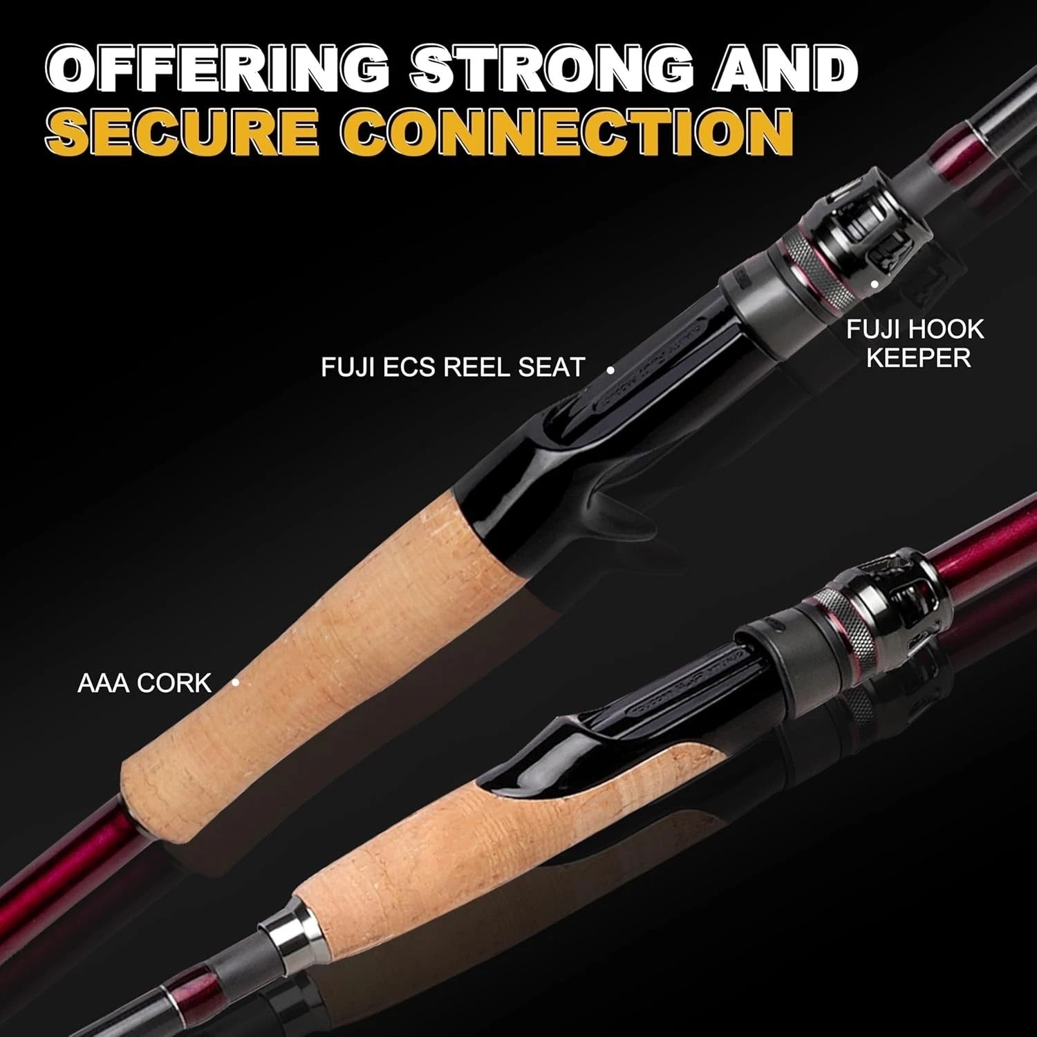 Craz Easy Control Baitcasting Fishing Rod, 1-Piece Performance Multi-Piece T…