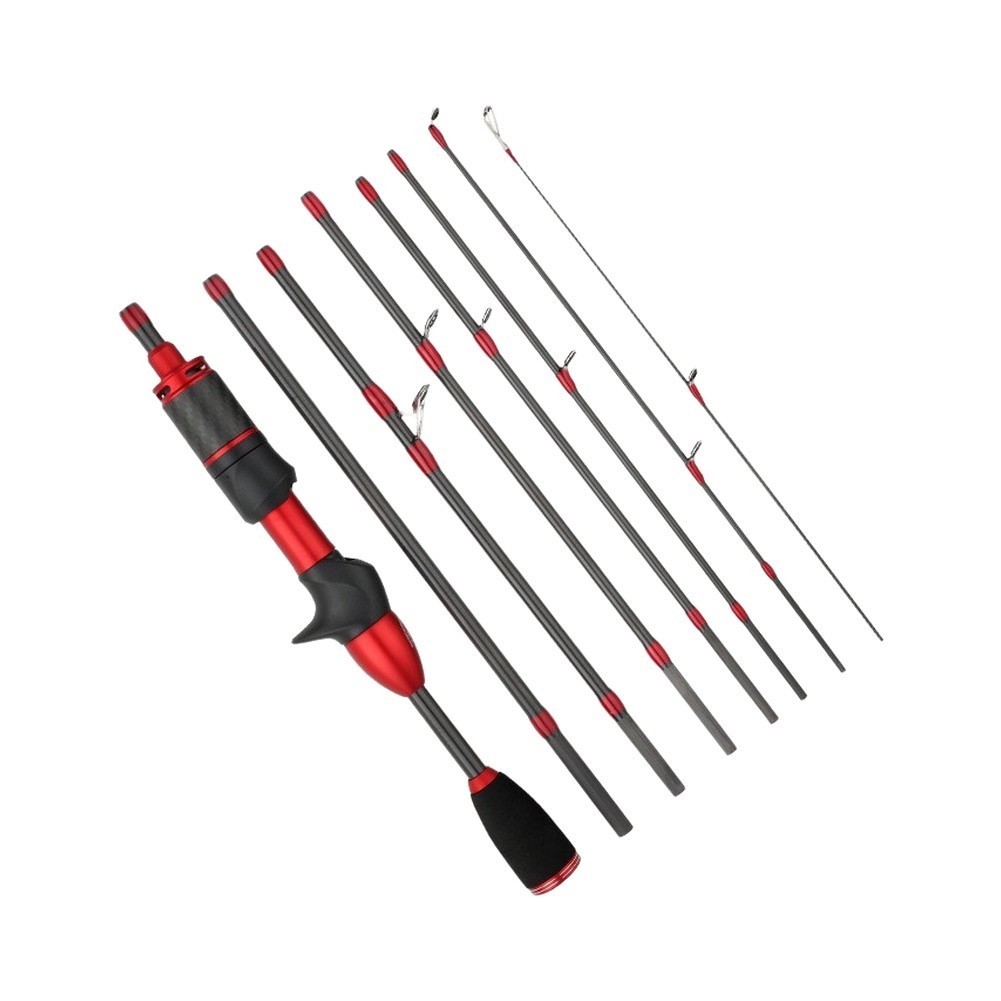 8-Piece Carbon Fishing Rod 1.68/1.8m Ultralight Travel Rod 27cm Folded 2-8g