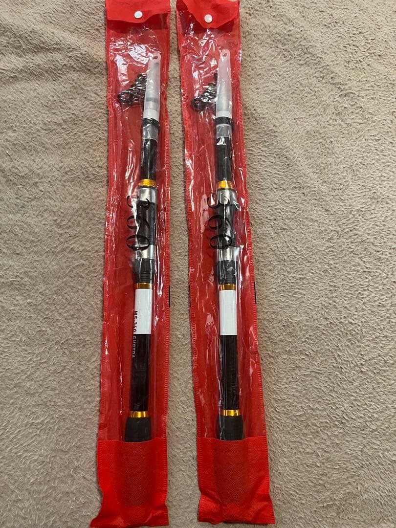 Unused Pack Rod Set of 2 MS-360 Graphite Casting Rods Black & Gold