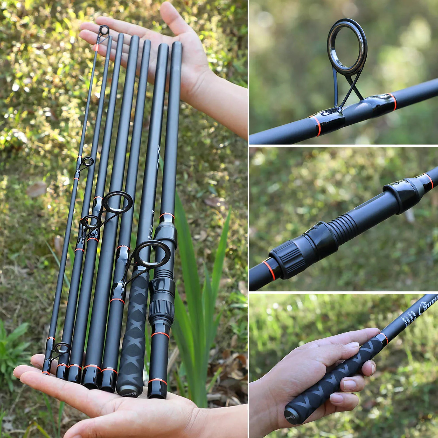 Carp Fishing Rod Feeder Hard Carbon Fiber Travel Fishing Pole Spinning Grip NEWW