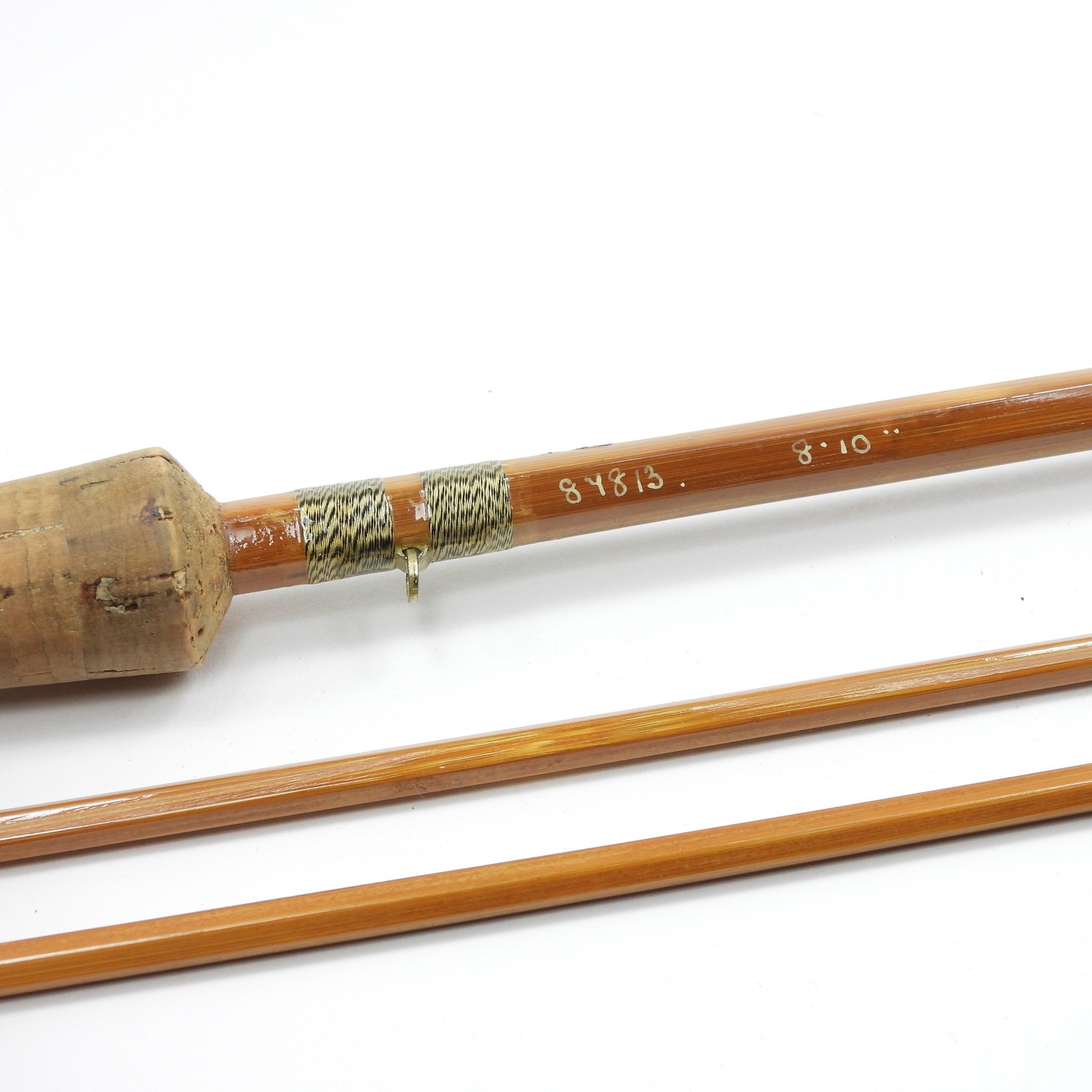 Milwards “Troutmaster” Bamboo Fly Rod. 8’ 10”. 6-7wt. W/ Tube & Sock. England.