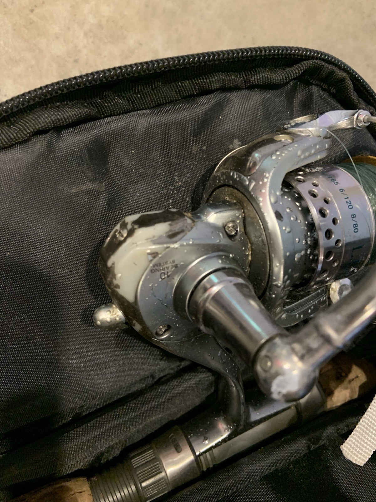 LL Bean Spin Series FishingPole 5’6” 4-8Lb Test Case Reel Needs Repair