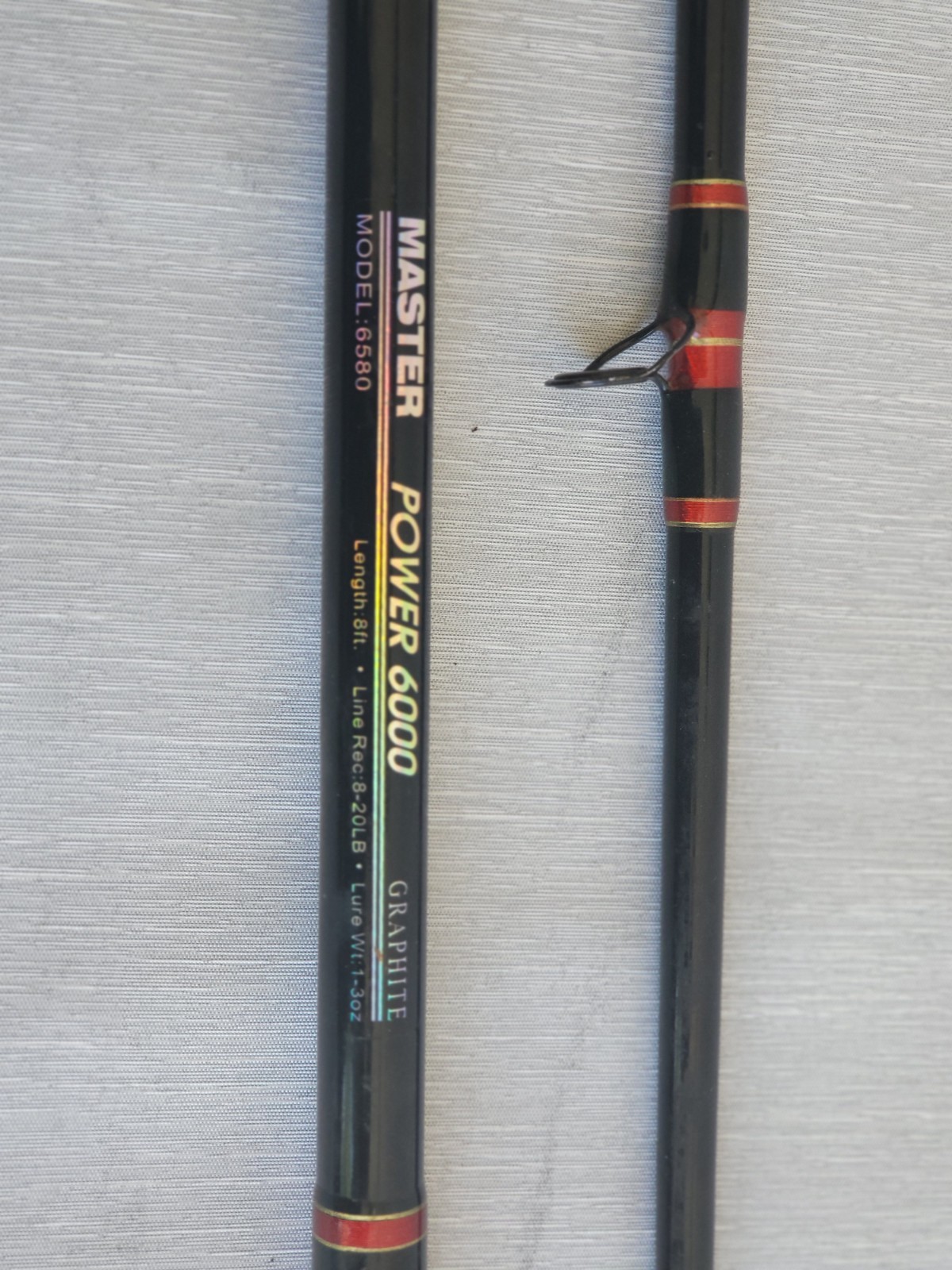 Master Power 6000 Graphite Fishing Rod 8ft 2pc Model 6580 Line 8-20lb Lure 1-3oz