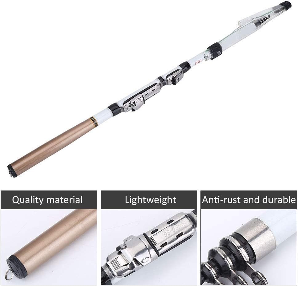 Telescopic Fishing Rod, High Strength Telescopic Fishing Pole Anti-Rust for R…