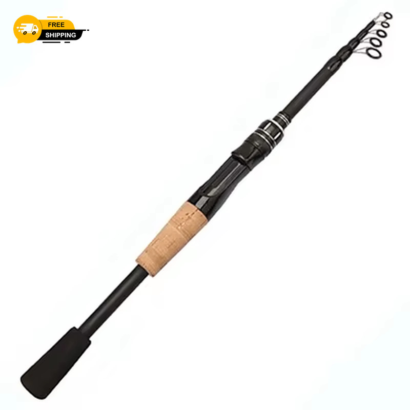 Lightweight Baitcasting Fishing Rod Telescopic 8g-25g Carbon Wooden Handle