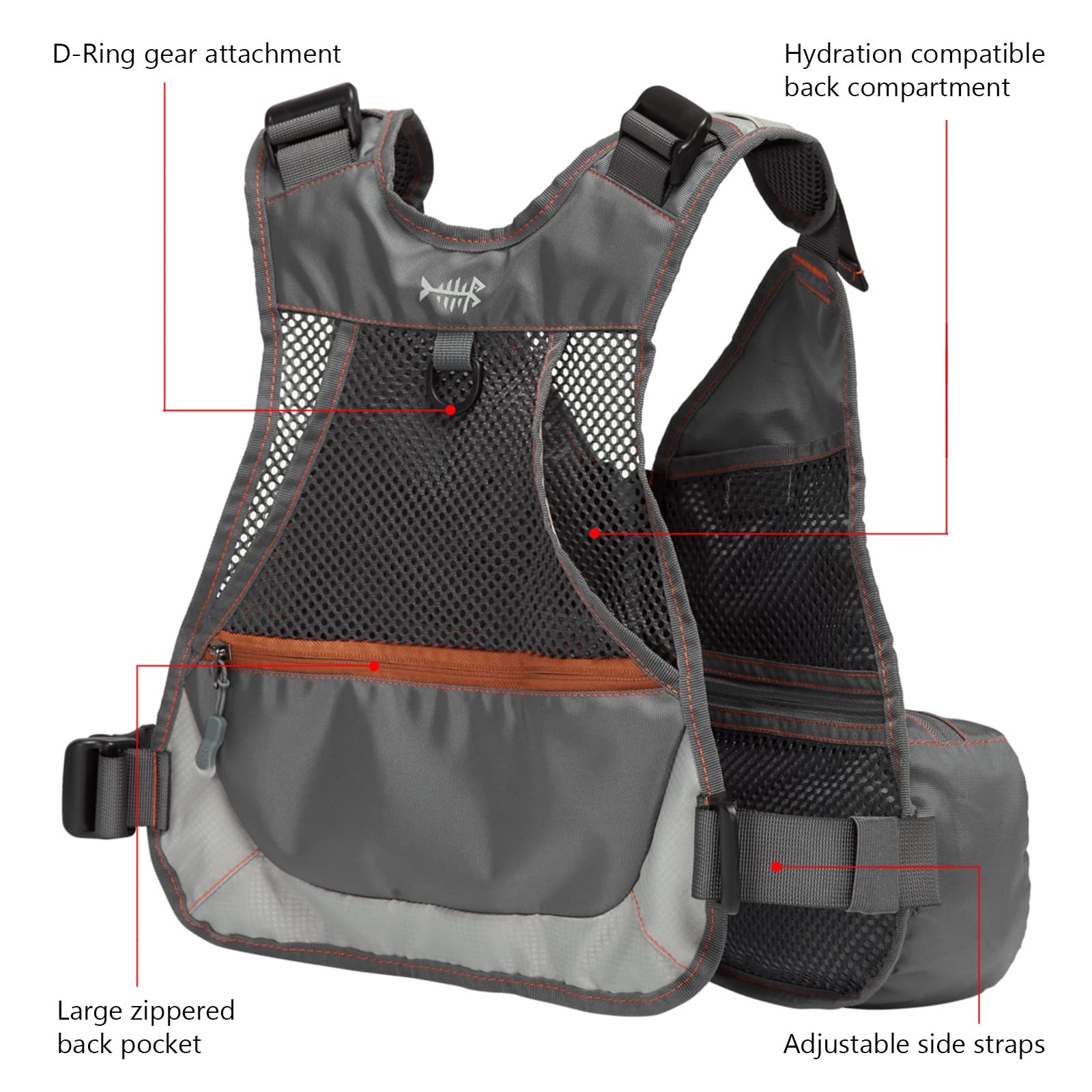 Youths Kids Fly Fishing Vest For Adjustable Size With Multiple Pockets Trout Bas