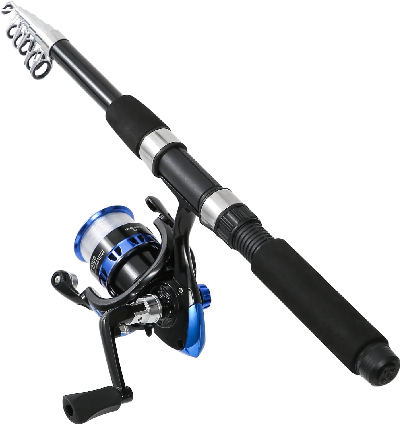 Telescopic Fishing Rod and Reel Combo with Fishing Pliers and Lip Gripper
