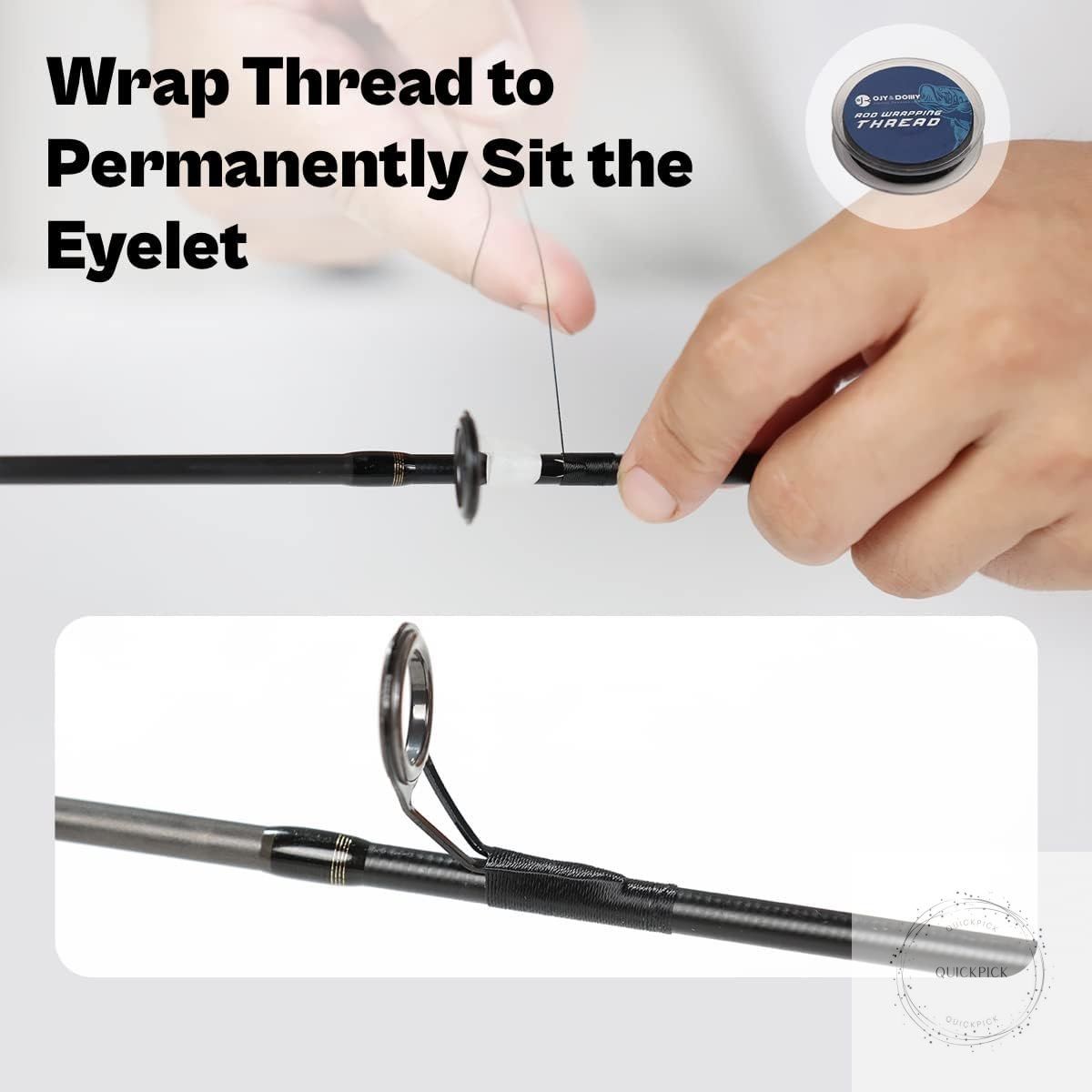 Fishing Rod Repair Kit with Epoxy Glue, Wrapping Thread Clipper and Masking Tape
