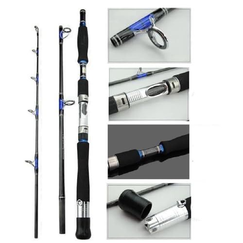 Portable Saltwater Offshore Heavy 3-Piece Spinning Rod 30-50lb Fishing Rod 6 Ft