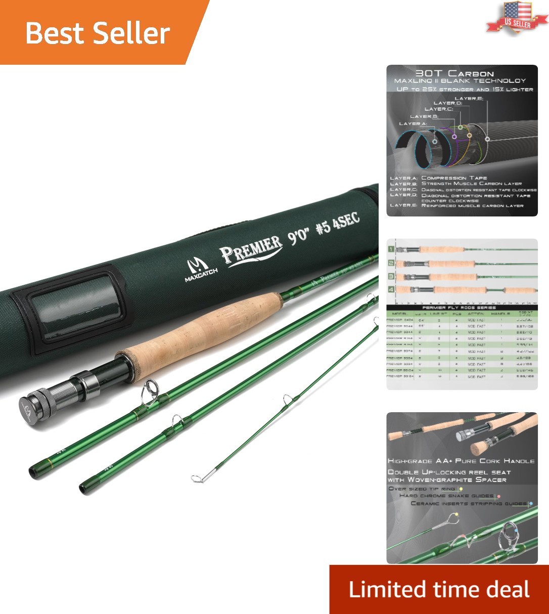 Durable 4wt Fly Fishing Rod – 8.5ft Medium-Fast Action, Exceptional Performance