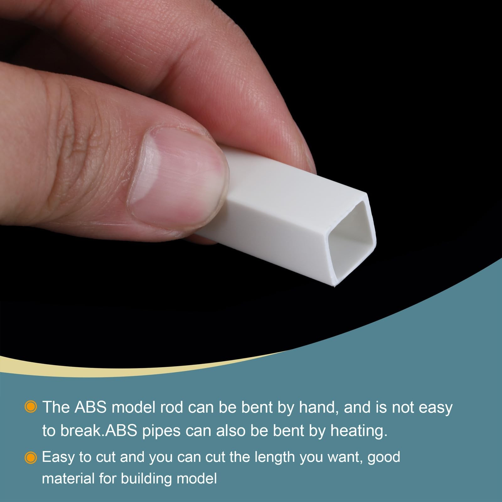 10pcs MECCANIXITY 10″ White ABS Square Tube 0.39″ Easy Processing for DIY Models