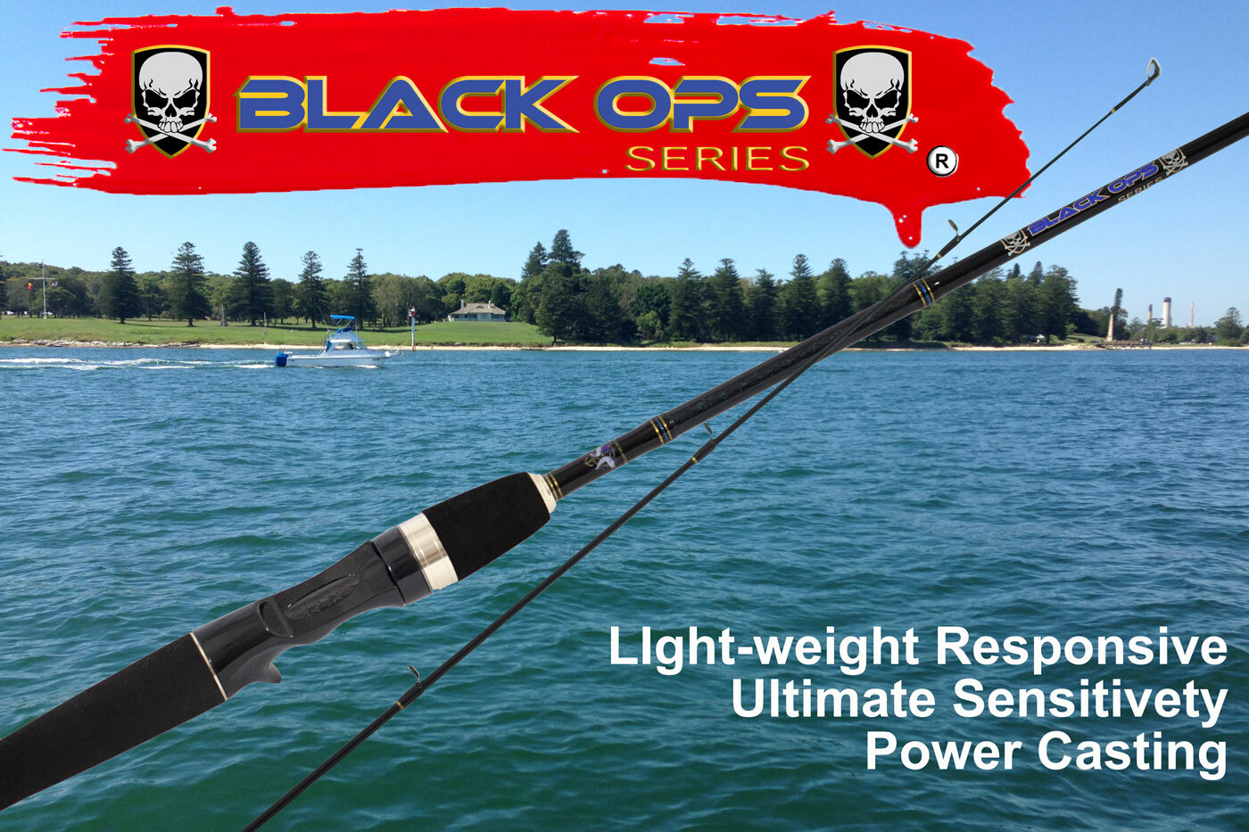 Black-Ops 6ft Baitcasting Fishing Rod great for kayak fishing Snapper Bream etc.