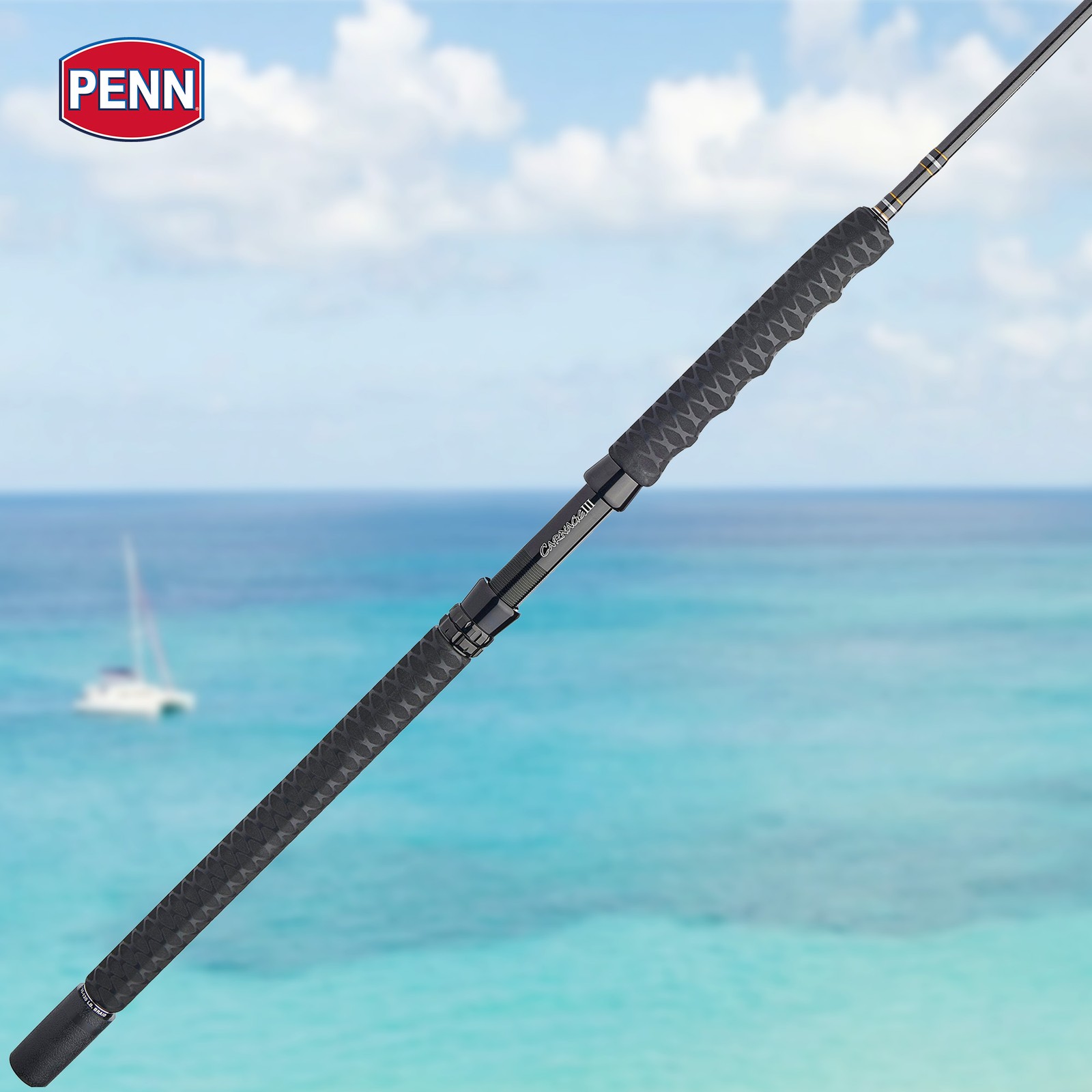 PENN Carnage III Conventional Boat Fishing Rod, 6′ Fishing Pole, Heavy Power