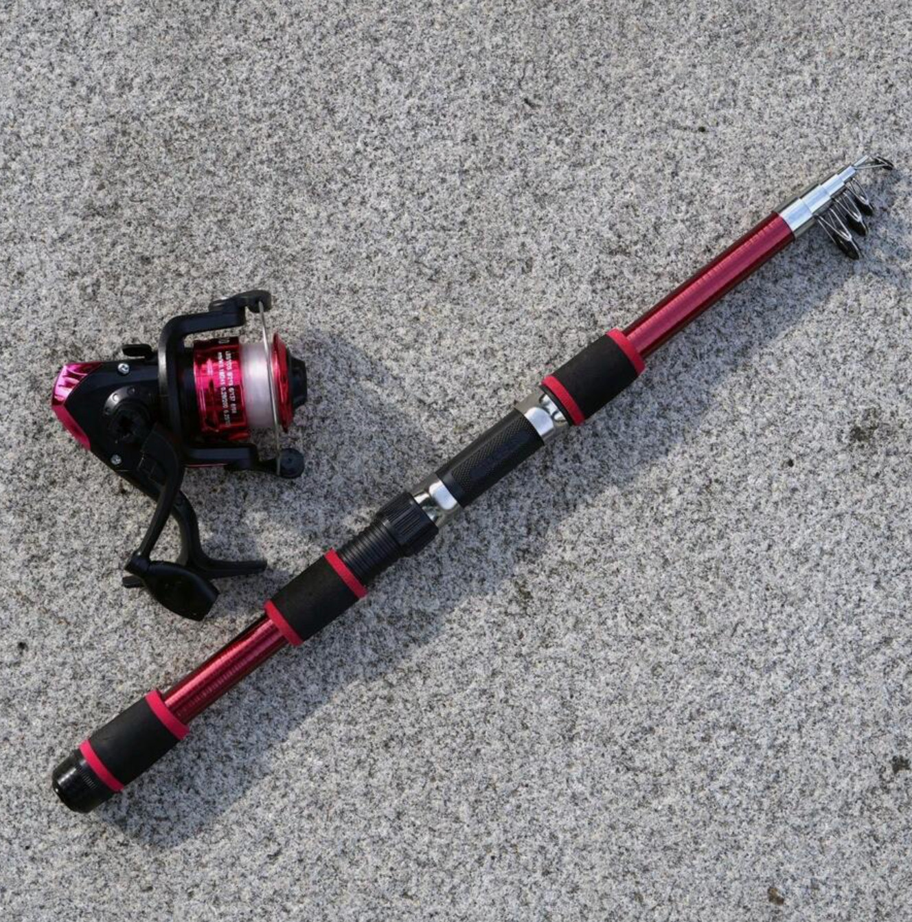 6ft Telescopic Fishing Rod & Reel Set Complete Tackle Kit Sea Freshwater