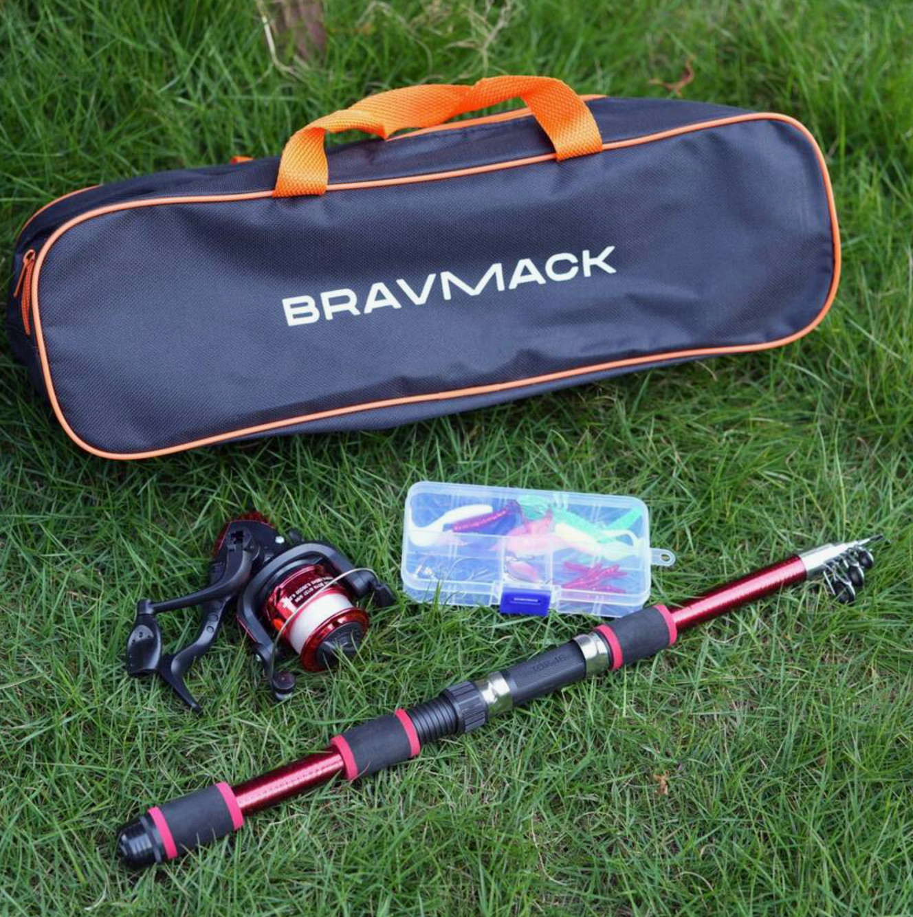 6ft Telescopic Fishing Rod & Reel Set Complete Tackle Kit Sea Freshwater
