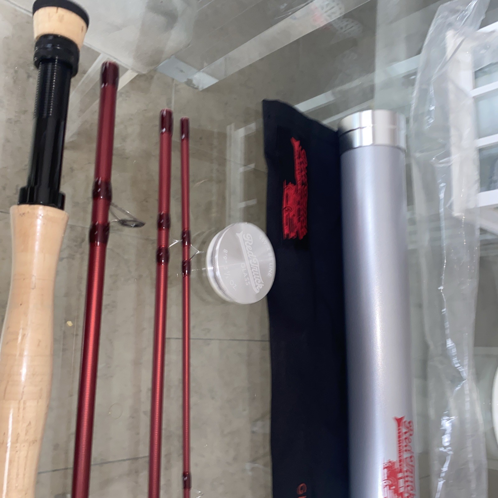 Red Truck Glass 889-4 #8 Line 8’9″ 5-1/2oz, 4pc Fly Rod-NEW with tribe & Sock!!!