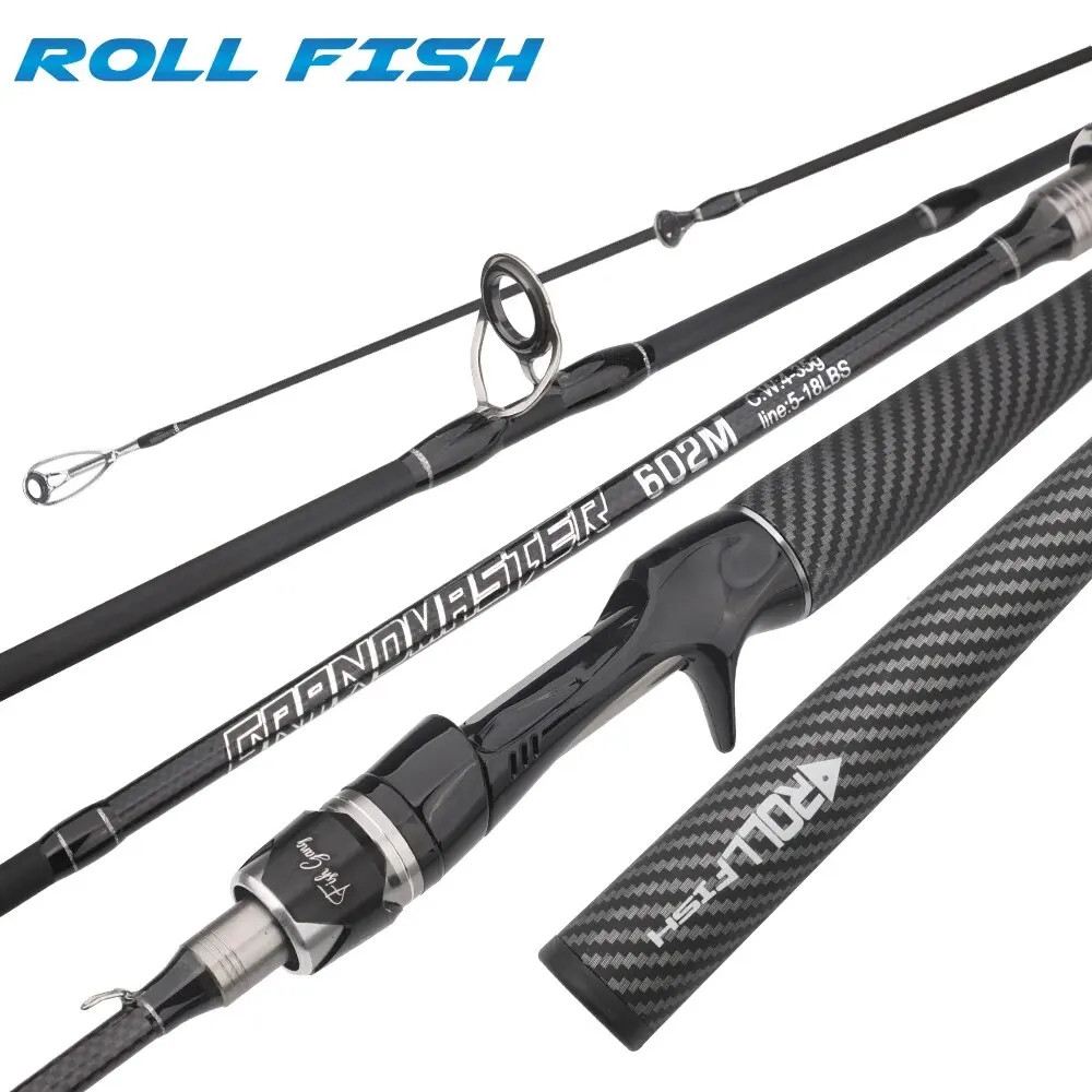 ROLLFISH Power M Carbon Fishing Rod Spinning Casting 1.8-2.7M Fast Action Bass
