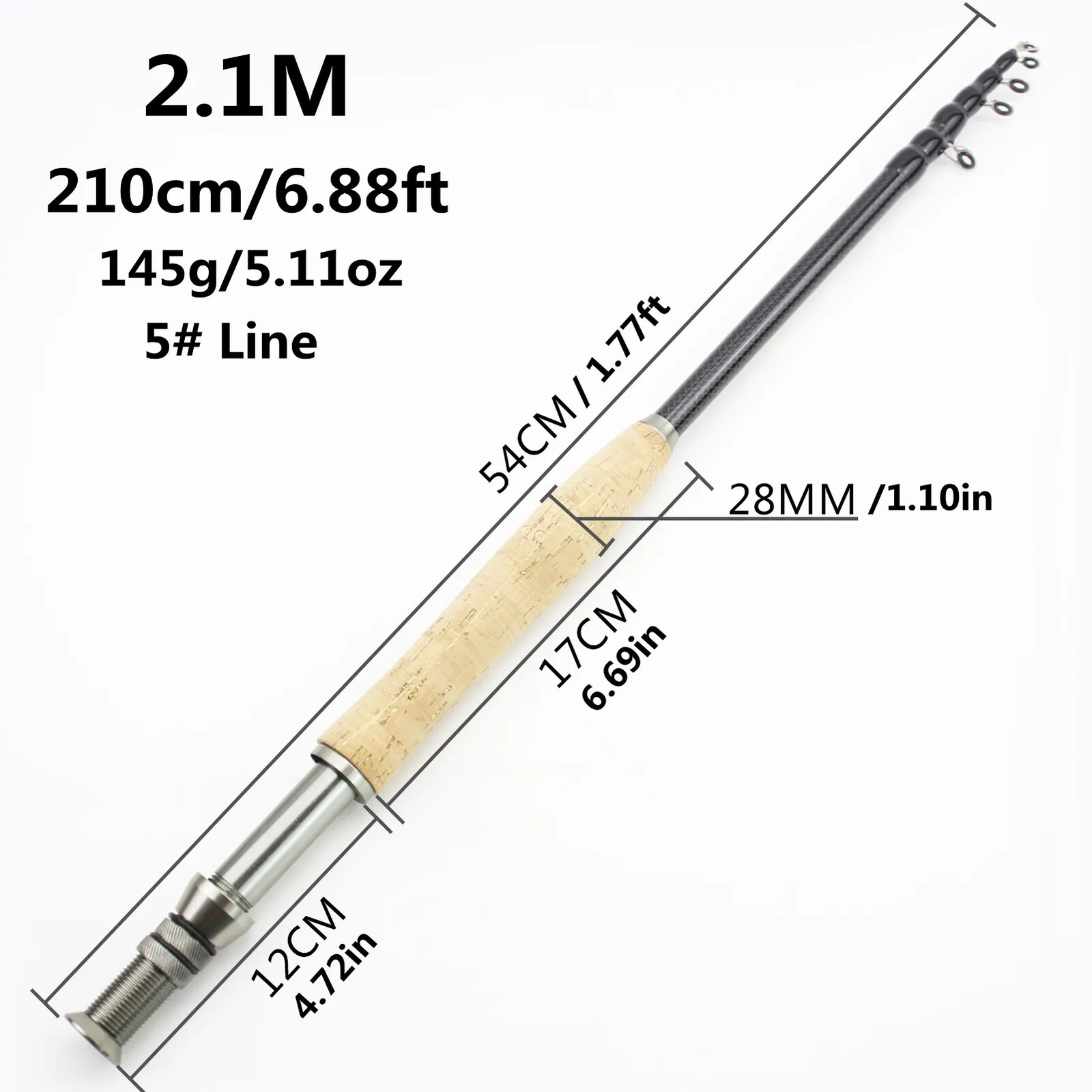 2.1M-3.0M Fly Fishing Rod Fenwick fenlite Fly Fenlite Fly Fishing cork Handle