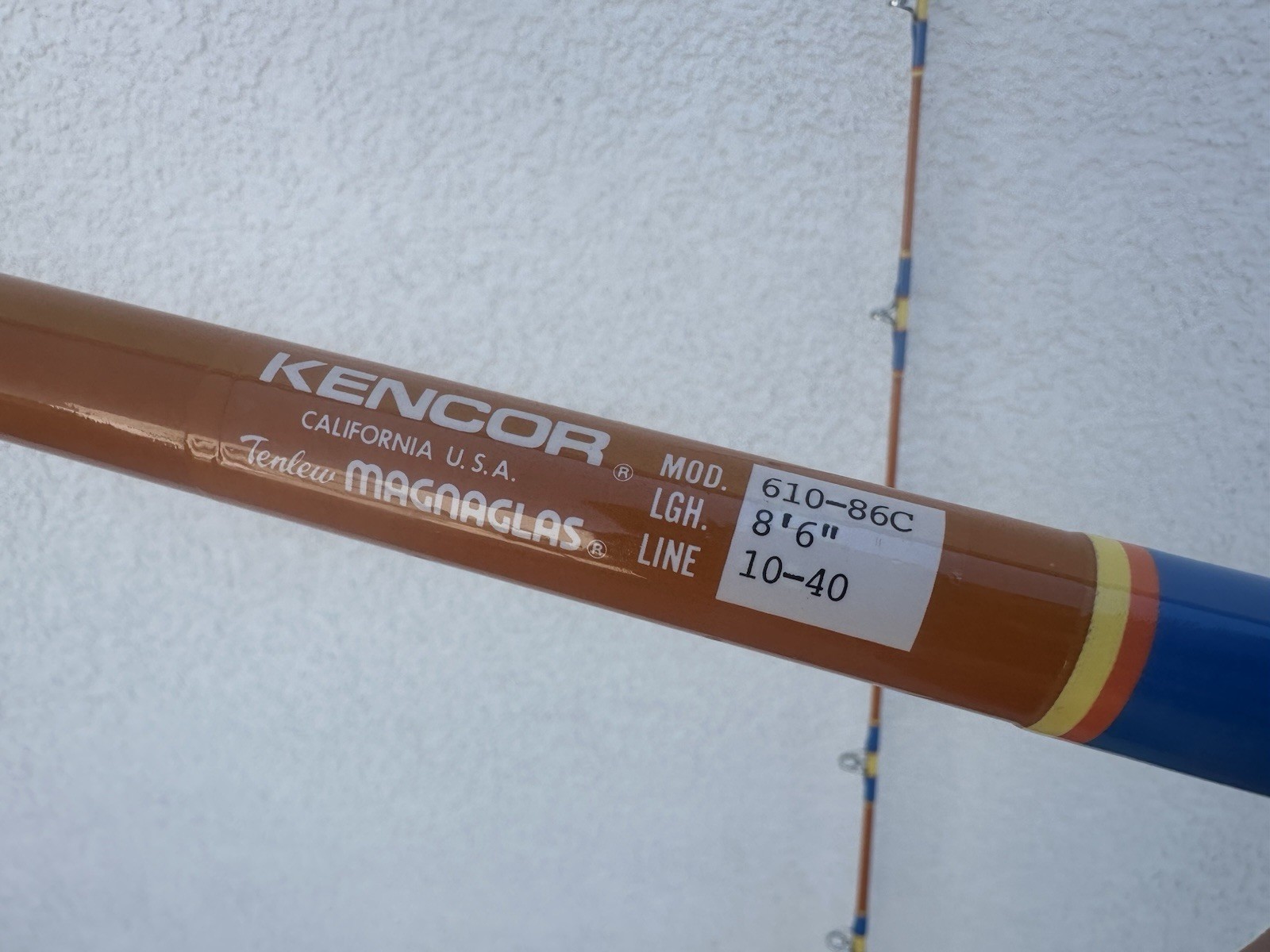 Kencor Tenlew Magnaglas 610-86C Conventional Fishing Rod 2 Piece 8’6” 10-40lb