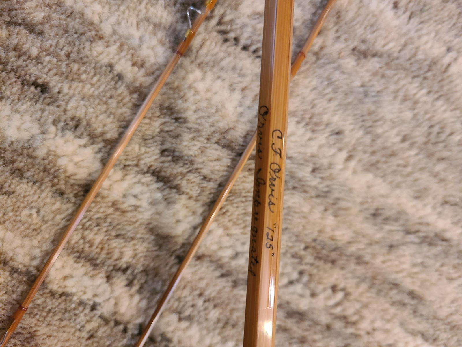C.F. Orvis “125” Impregnated Bamboo Fly Rod. 8′ . 6wt. W/ Tube & Sock.