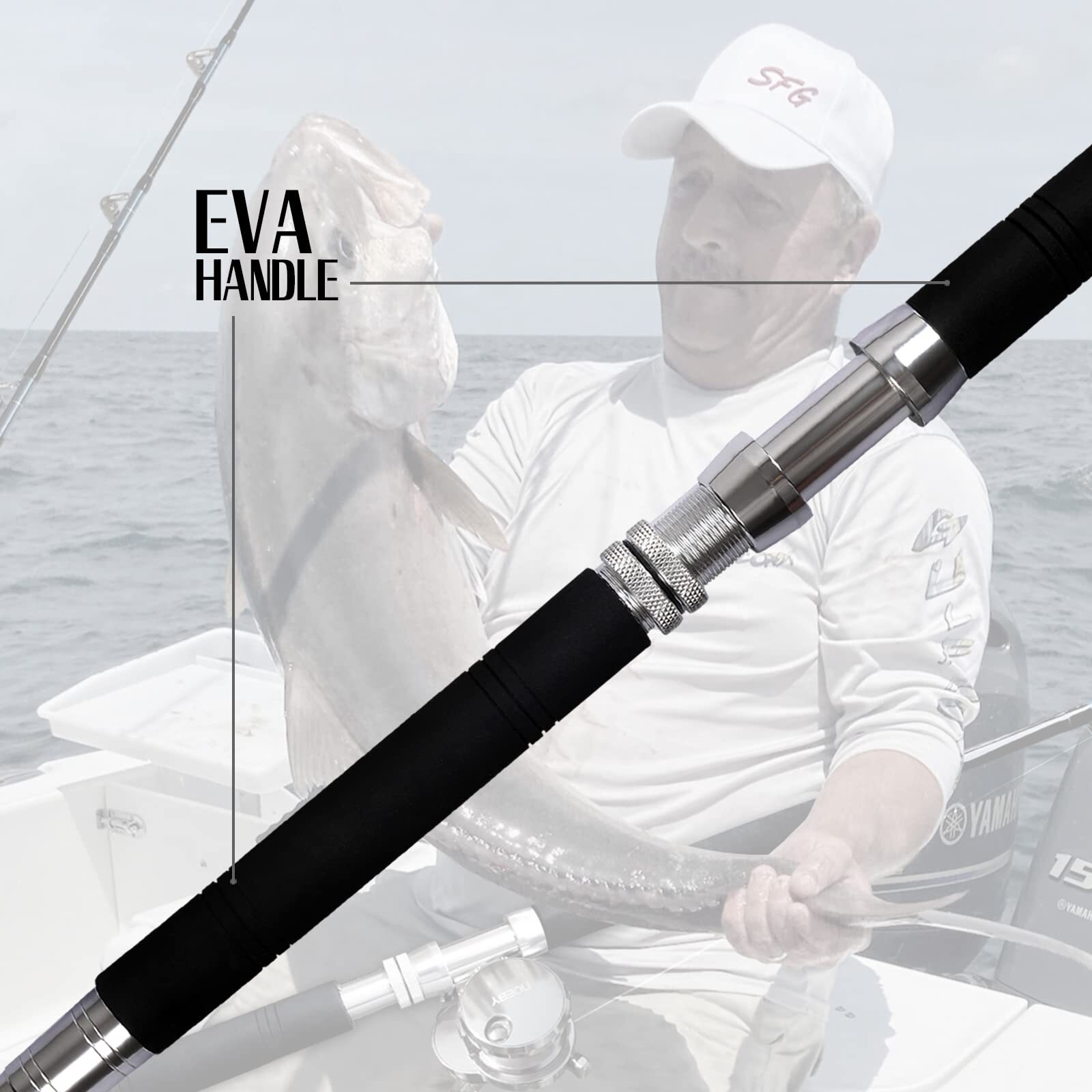 Fiblink Saltwater Offshore Heavy Trolling Fishing Rod Big Game Conventional B…