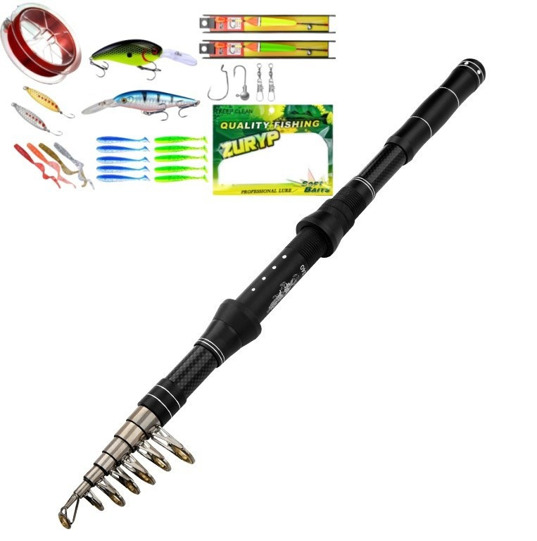 Telescopic Fishing Rods 1.8M-3.0M Spinning Casting Carbon Fiber Pole Fishing Rod