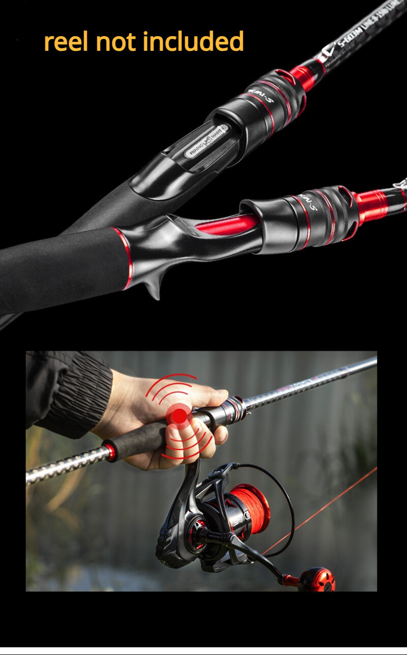1.8M 2.1M 2.4M Fishing Rod 3 Section Poles Carbon Fiber Spinning/Casting Rods