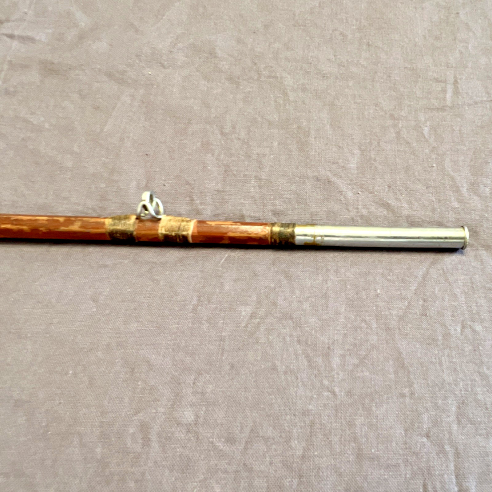 Quality Tackle Bamboo Fly Fishing Rod 9ft 3pc Cork Handle Metal Ferrules Brown