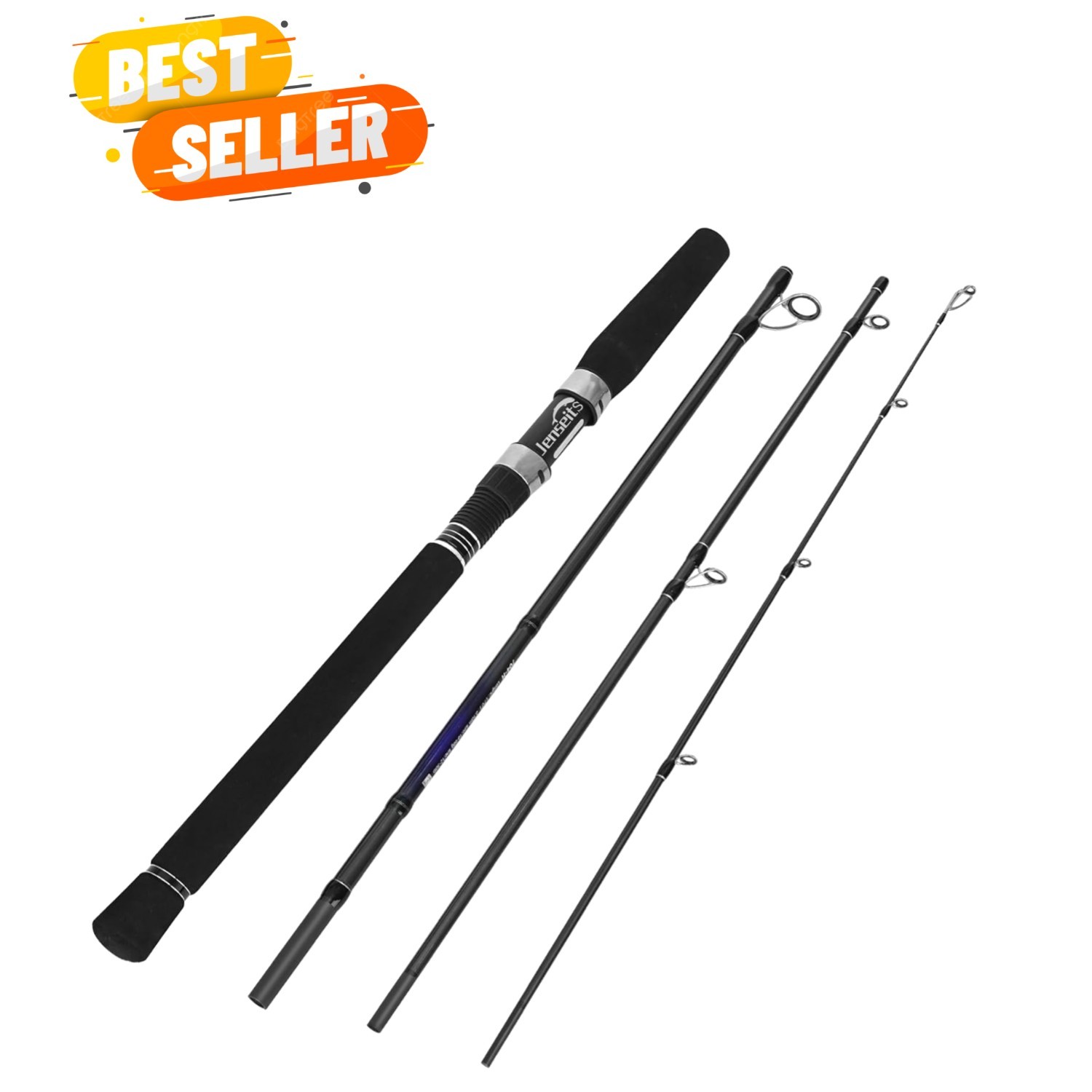 Travel Fishing Rod, Telescopic & 4-Piece Portable 24T Carbon Fiber Rod, Stain…