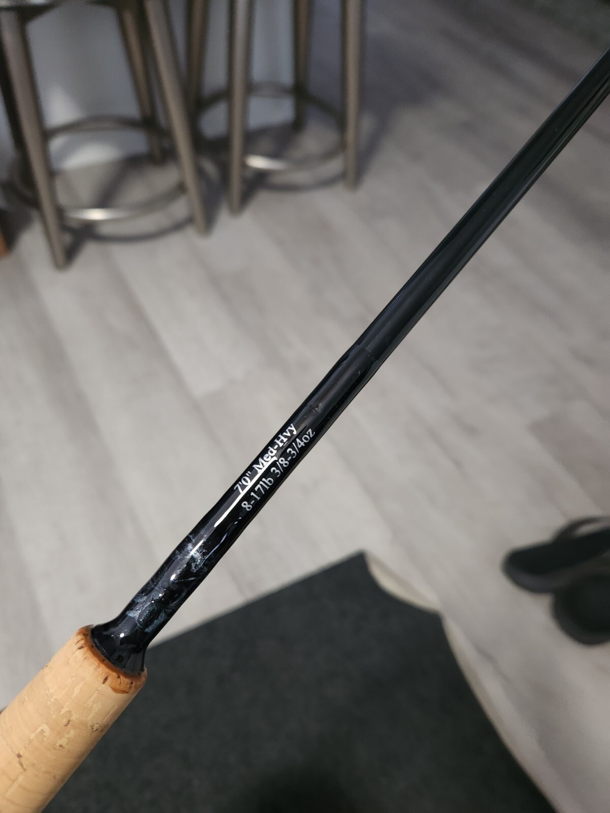 TCI Jigs Semi-Custom Black Pearl 7′ Inshore Spinning Fishing Rod 1pc 8-17lb MH x