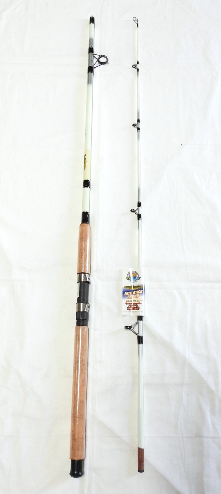 Nite Stick Pro Catfish Spinning Rod 9′ 2PC Cork Handle Glow Tip
