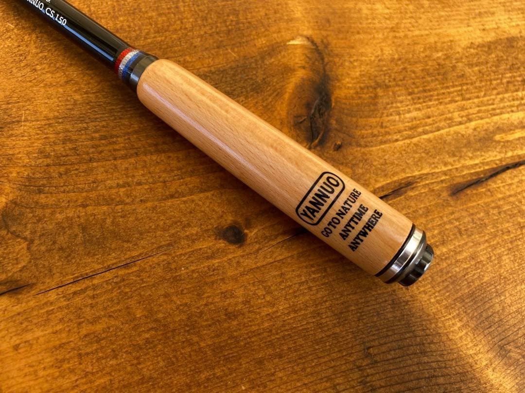 Tanago Fishing Rod 150cm Wooden Grip Black & White Used