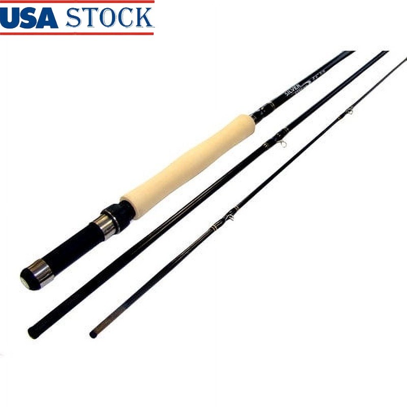 Silverstream 8Ft Fly Fishing Rod 5/6 WT 3 Piece Durable Lightweight Freshwater