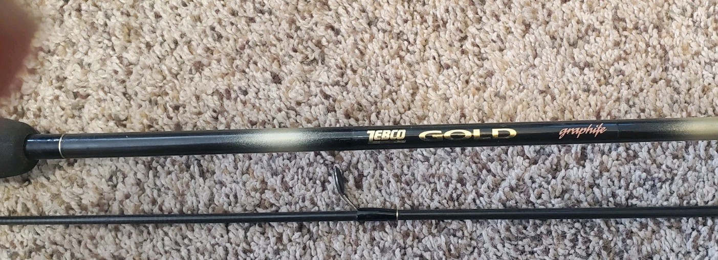 Zebco Gold Graphite Spinning Fishing Rod Model ZGS60ML 6′ Medium Light 2 Piece