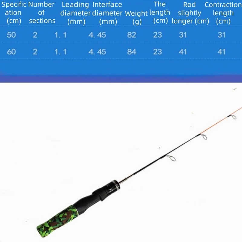 1Pcs Ice fishing rod short section fishing rod 50/60 cm winter fishing rod