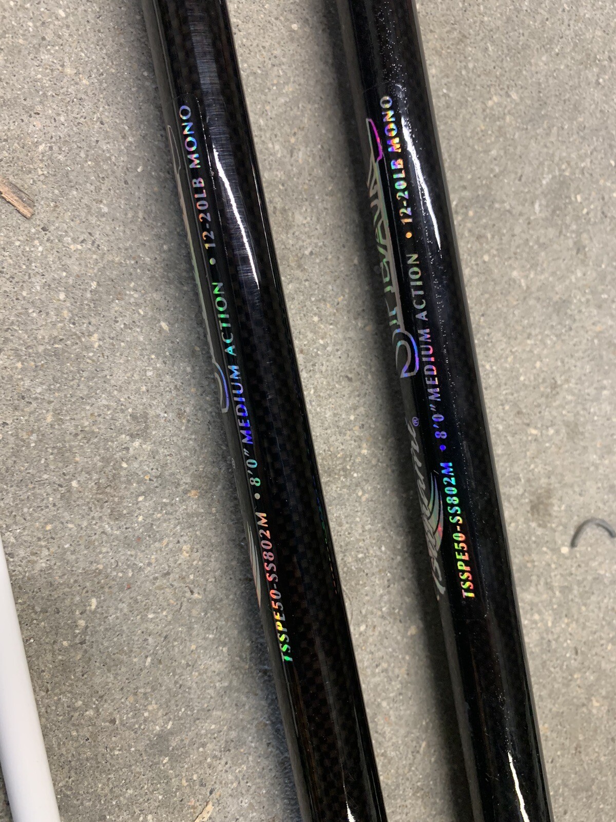 Lot of 2 Tsunami Spear 8’ Spinning Rod 2pc MEDIUM Saltwater Or Catfish White
